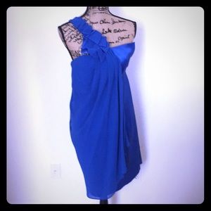 One-Shoulder Royal Blue Cocktail Dress